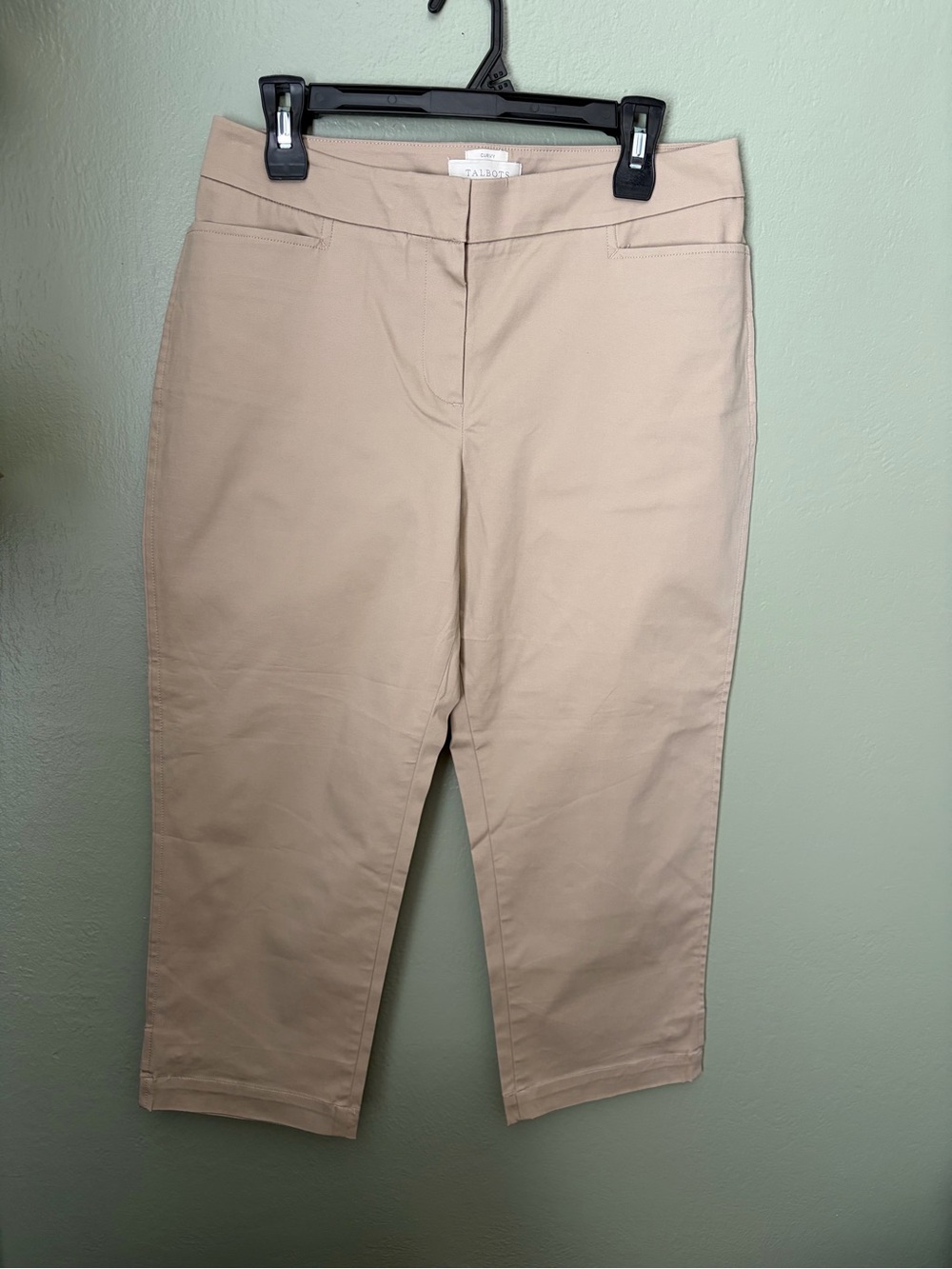 Talbots Women’s Curvy Size 8 Beige Khaki Cropped Casual Pants NWT